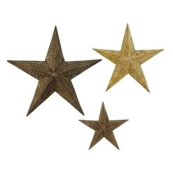 Hot Sale ✔️ Brown Star Metal Farmhouse Outdoor Wall Décor Set, 3ct. by Ivory and Iris 🎉