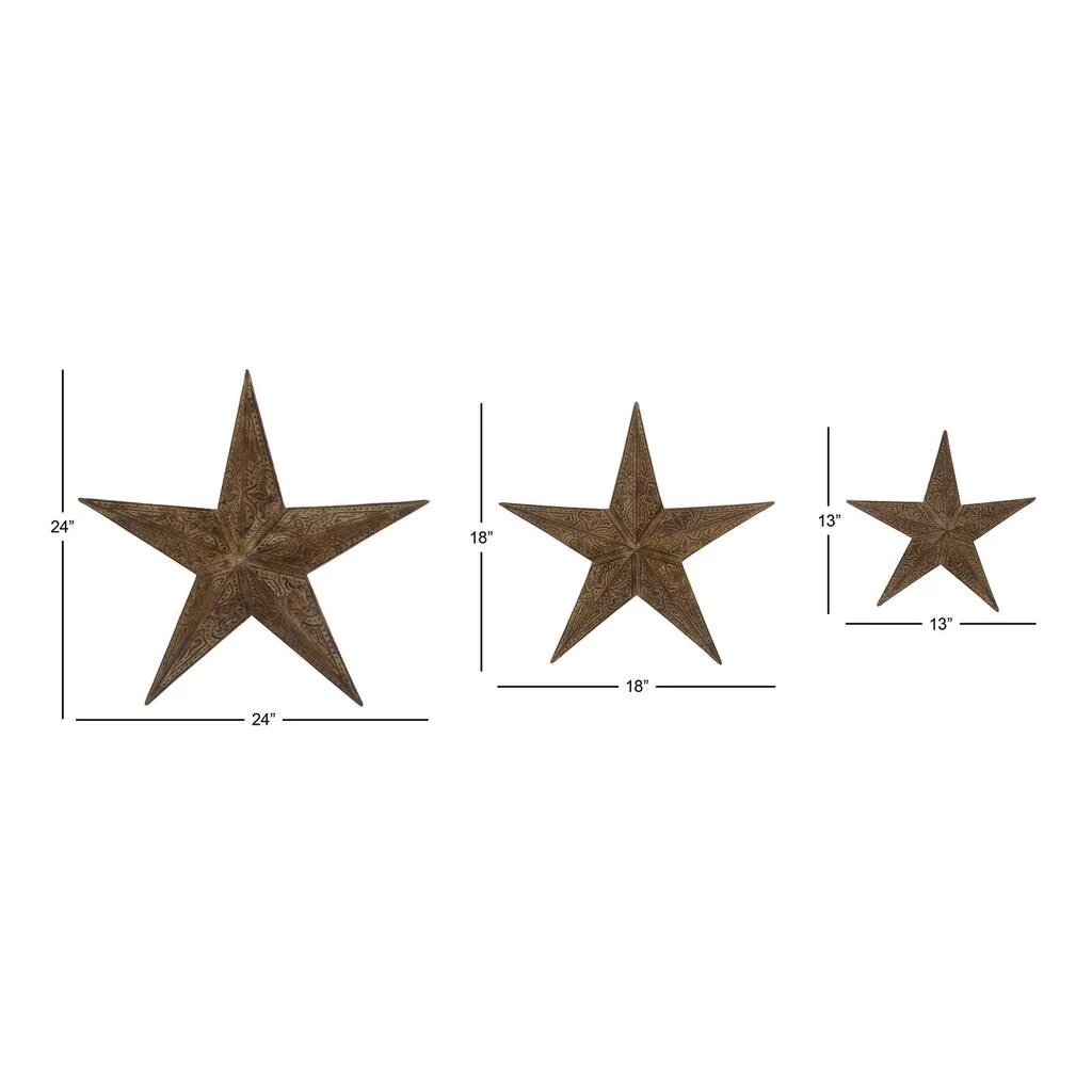 Hot Sale ✔️ Brown Star Metal Farmhouse Outdoor Wall Décor Set, 3ct. by Ivory and Iris 🎉 6 Hot Sale ✔️ Brown Star Metal Farmhouse Outdoor Wall Décor Set, 3ct. by Ivory and Iris 🎉 - Image 6