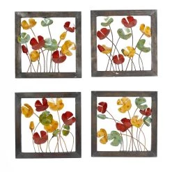 Cheapest ✨ Multicolor Metal Traditional Floral Wall Décor Set, 4ct. by Ivory and Iris ⭐