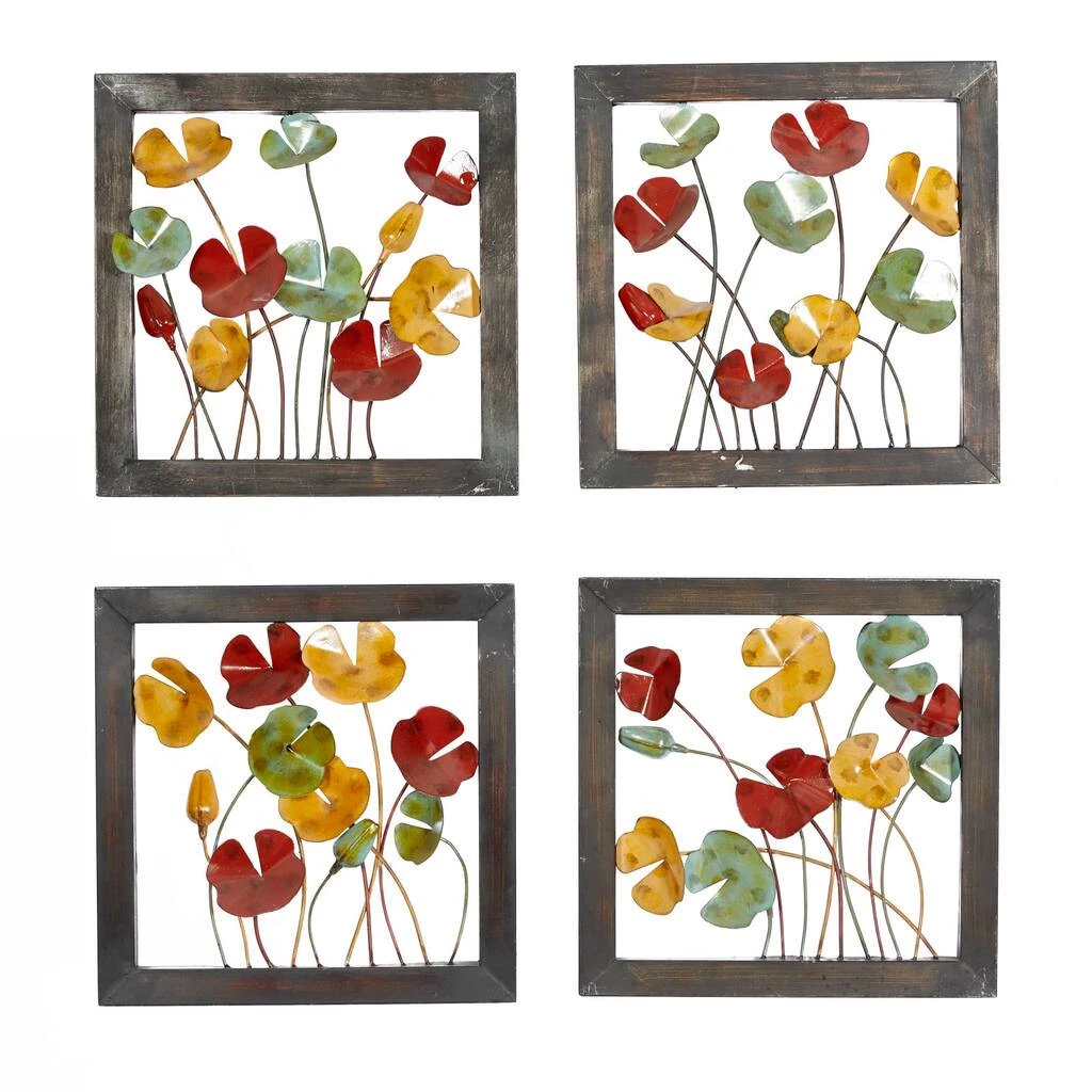 Cheapest ✨ Multicolor Metal Traditional Floral Wall Décor Set, 4ct. by Ivory and Iris ⭐ 1 Cheapest ✨ Multicolor Metal Traditional Floral Wall Décor Set, 4ct. by Ivory and Iris ⭐