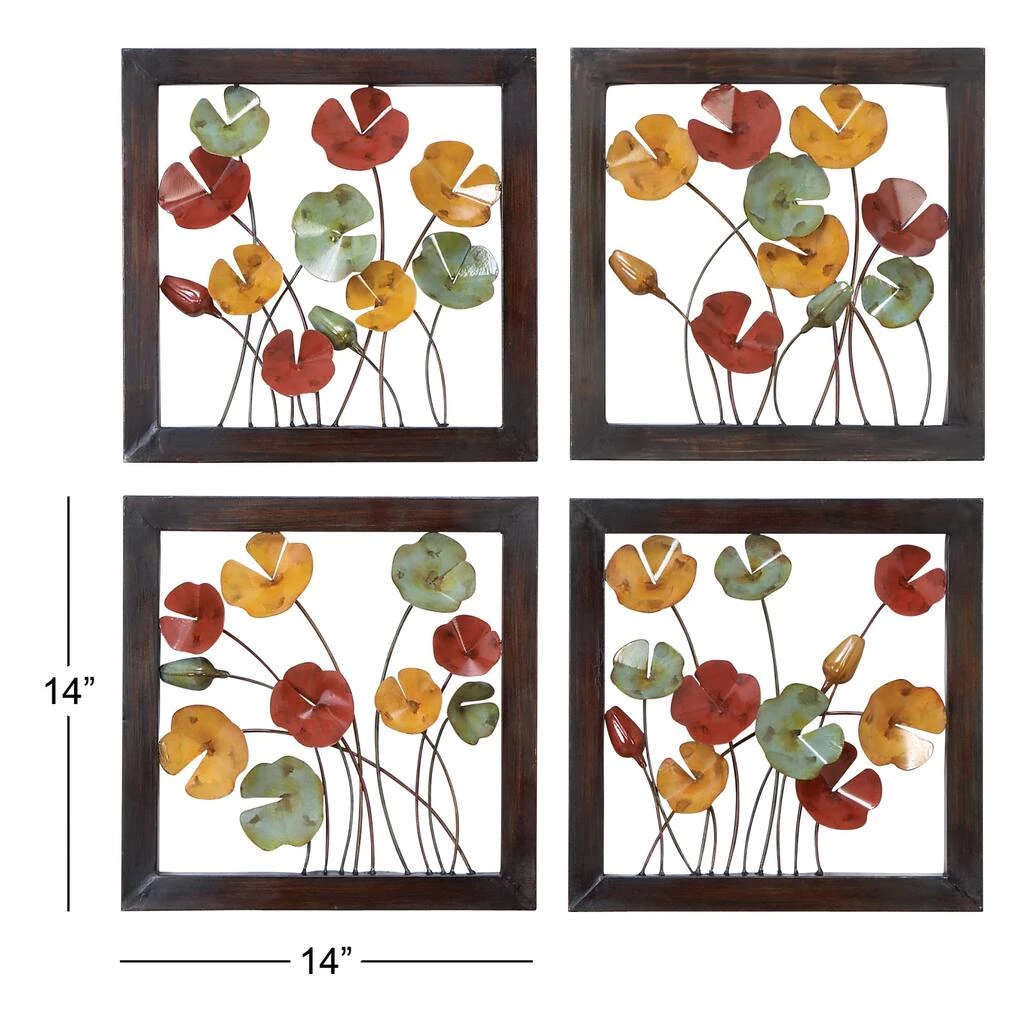 Cheapest ✨ Multicolor Metal Traditional Floral Wall Décor Set, 4ct. by Ivory and Iris ⭐ 6 Cheapest ✨ Multicolor Metal Traditional Floral Wall Décor Set, 4ct. by Ivory and Iris ⭐ - Image 6
