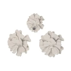 Outlet 👏 White Floral Metal Modern Wall Décor Set, 3ct. by Ivory and Iris 🔔 -Cheap Ivory and Iris Store D352853S 3