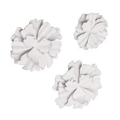 Outlet 👏 White Floral Metal Modern Wall Décor Set, 3ct. by Ivory and Iris 🔔 -Cheap Ivory and Iris Store D352853S 4