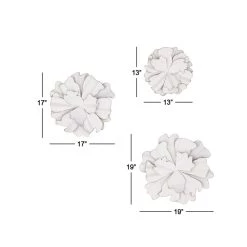 Outlet 👏 White Floral Metal Modern Wall Décor Set, 3ct. by Ivory and Iris 🔔 -Cheap Ivory and Iris Store D352853S 8
