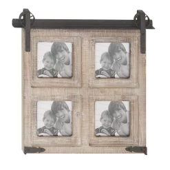Discount ⭐ 4 Opening Brown 5" x 5" Wood Farmhouse Frame by Ivory and Iris 😉