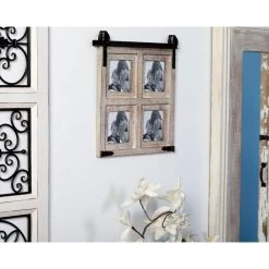 Discount ⭐ 4 Opening Brown 5" x 5" Wood Farmhouse Frame by Ivory and Iris 😉 -Cheap Ivory and Iris Store D359273S 5