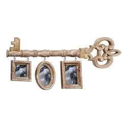 Best Pirce ⌛ 3 Opening Brown Wood Vintage Key Frame by Ivory and Iris ✔️