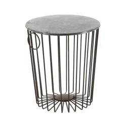 Brand new 🥰 Black Metal Farmhouse Outdoor Accent Table by Ivory and Iris 🔔 -Cheap Ivory and Iris Store D359331S 3