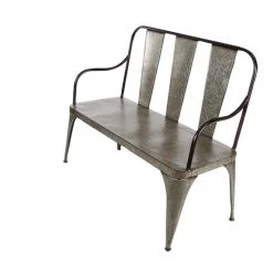 Hot Sale 🧨 Silver Metal Farmhouse Bench by Ivory and Iris 🔥
