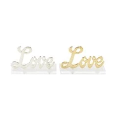 Outlet 🤩 6" Clear & Gold Love Decor Sign Set by Ivory and Iris 💯