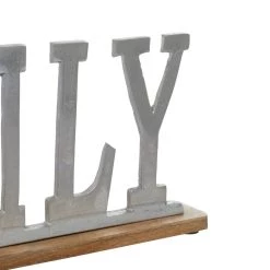 New ⭐ 22'' Silver Aluminum Glam Family Sign by Ivory and Iris 🤩 -Cheap Ivory and Iris Store D359379S 4