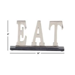 Cheap 🧨 8" Silver Eat Kitchen Decor Sign by Ivory and Iris ✨ -Cheap Ivory and Iris Store D359384S 7