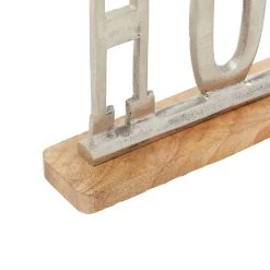 Buy 🔔 13'' Silver Aluminum & Light Wood Glam Home Sign by Ivory and Iris ⌛ -Cheap Ivory and Iris Store D359395S 4