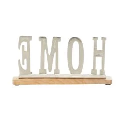 Buy 🔔 13'' Silver Aluminum & Light Wood Glam Home Sign by Ivory and Iris ⌛ -Cheap Ivory and Iris Store D359395S 6