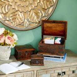 Budget 🤩 Brown Recycled Wood Rustic Box Set by Ivory and Iris 😍 -Cheap Ivory and Iris Store D359688S 6