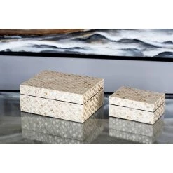 Wholesale 🛒 Beige 👩 Mother of Pearl Coastal Box Set by Ivory and Iris 🔥 -Cheap Ivory and Iris Store D359698S 12