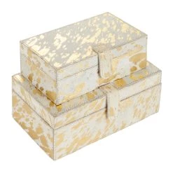 Wholesale 🔥 White & Gold Leather Rustic Box Set by Ivory and Iris 👏