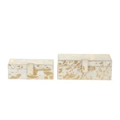 Wholesale 🔥 White & Gold Leather Rustic Box Set by Ivory and Iris 👏 -Cheap Ivory and Iris Store D359707S 4