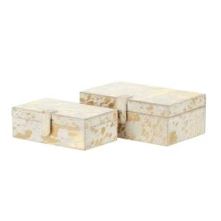Wholesale 🔥 White & Gold Leather Rustic Box Set by Ivory and Iris 👏 -Cheap Ivory and Iris Store D359707S 5