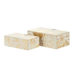 Wholesale 🔥 White & Gold Leather Rustic Box Set by Ivory and Iris 👏 -Cheap Ivory and Iris Store D359707S 7
