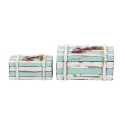 Cheap 😍 Aquamarine Wood Coastal Anchor Box Set by Ivory and Iris 🎁 -Cheap Ivory and Iris Store D359712S 5