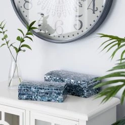 Budget ❤️ Blue 👩 Mother of Pearl Coastal Box Set by Ivory and Iris ❤️ -Cheap Ivory and Iris Store D359717S 9