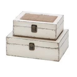 Best Pirce 🔔 White Wood Farmhouse Box Set, 8" & 10" by Ivory and Iris ⌛