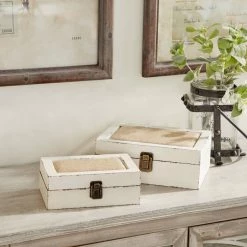 Best Pirce 🔔 White Wood Farmhouse Box Set, 8" & 10" by Ivory and Iris ⌛ -Cheap Ivory and Iris Store D359728S 11