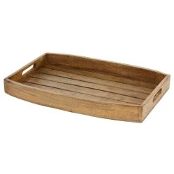 Promo 🌟 Rustic Brown Mango Wood Rustic Tray Set by Ivory and Iris 🤩 -Cheap Ivory and Iris Store D361672S 2