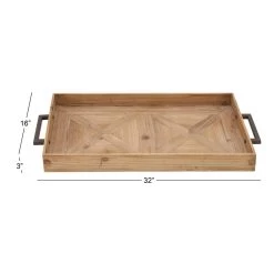 Best reviews of 🎉 Natural Brown Wood Contemporary Tray by Ivory and Iris 🎁 -Cheap Ivory and Iris Store D361682S 5