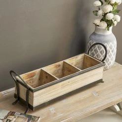 Best deal 🎁 22" Brown Wood Farmhouse Tray by Ivory and Iris 🌟 -Cheap Ivory and Iris Store D361684S 8