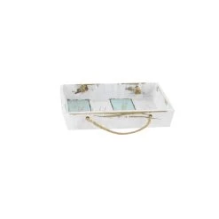 Flash Sale 🌟 White Wood Coastal Tray Set by Ivory and Iris 🎁 -Cheap Ivory and Iris Store D361685S 3