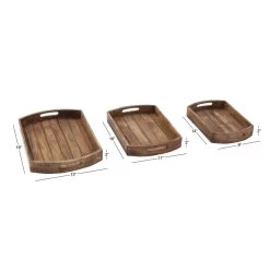 Top 10 🔔 Light Brown Mango Wood Rustic Tray Set by Ivory and Iris ❤️ -Cheap Ivory and Iris Store D361688S 11