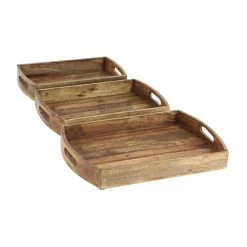 Top 10 🔔 Light Brown Mango Wood Rustic Tray Set by Ivory and Iris ❤️ -Cheap Ivory and Iris Store D361688S 7