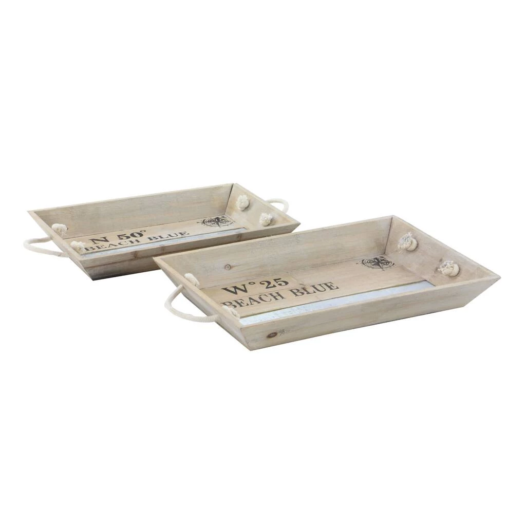Best Pirce π₯ White Wood Coastal Tray Set by Ivory and Iris π€© 3 Best Pirce π₯ White Wood Coastal Tray Set by Ivory and Iris π€© - Image 3