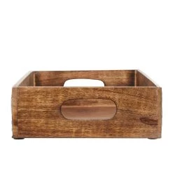 Promo 👏 Brown Mango Wood Traditional Tray Set by Ivory and Iris 🔥 -Cheap Ivory and Iris Store D361692S 4