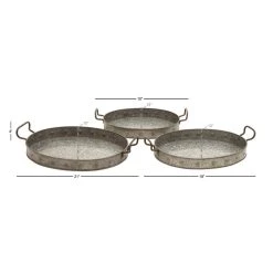 Promo 🧨 Grey Metal Farmhouse Tray Set by Ivory and Iris 😉 -Cheap Ivory and Iris Store D361695S 9
