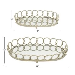 Wholesale 🔔 Silver Glam Tray Set by Ivory and Iris 🧨 -Cheap Ivory and Iris Store D361698S 7
