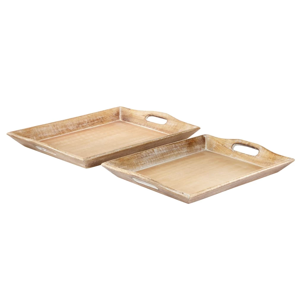 Brand new ✨ Brown Mango Wood Traditional Tray Set by Ivory and Iris ⭐ 1 Brand new ✨ Brown Mango Wood Traditional Tray Set by Ivory and Iris ⭐