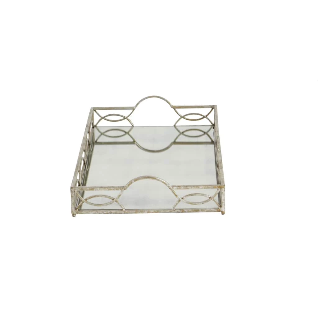 Best Sale π₯° 25'' Silver Metal Glam Tray by Ivory and Iris π 3 Best Sale π₯° 25'' Silver Metal Glam Tray by Ivory and Iris π - Image 3