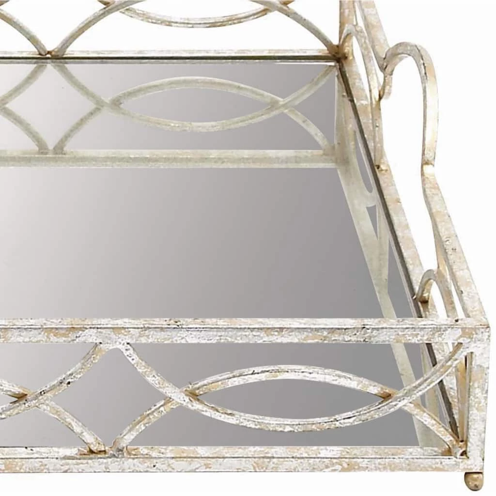Best Sale π₯° 25'' Silver Metal Glam Tray by Ivory and Iris π 4 Best Sale π₯° 25'' Silver Metal Glam Tray by Ivory and Iris π - Image 4
