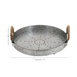 Brand new 🤩 16'' Gray Metal Farmhouse Tray by Ivory and Iris ✨ -Cheap Ivory and Iris Store D361703S 4