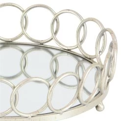 Wholesale ⭐ Silver Metal Glam Tray Set by Ivory and Iris ✨ -Cheap Ivory and Iris Store D361707S 5