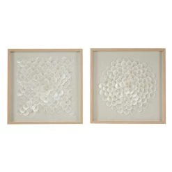 Flash Sale 😀 Set of 2 Brown Plastic Coastal Shadow Box, 20" x 20" by Ivory and Iris ⭐