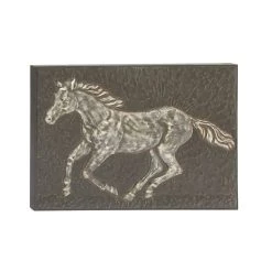 Best Sale 👏 Gray Traditional Horse Metal Wall Art by Ivory and Iris 🧨