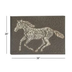 Best Sale 👏 Gray Traditional Horse Metal Wall Art by Ivory and Iris 🧨 -Cheap Ivory and Iris Store D361723S 5