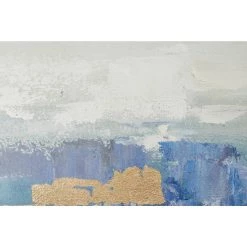 Best Pirce 👏 Blue Modern Abstract Canvas Wall Art by Ivory and Iris 👏 -Cheap Ivory and Iris Store D361729S 5