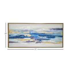 Best Pirce 👏 Blue Modern Abstract Canvas Wall Art by Ivory and Iris 👏 -Cheap Ivory and Iris Store D361729S 8