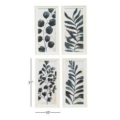 Flash Sale 👏 White & Dark Green Vintage Botanical Framed Wall Art Set by Ivory and Iris 🎉 -Cheap Ivory and Iris Store D361734S 5