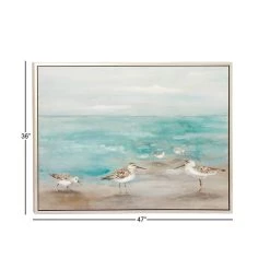 Budget 😍 White Coastal Beach Canvas Wall Art by Ivory and Iris 🤩 -Cheap Ivory and Iris Store D361741S 5